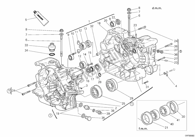 All parts for the Crankcase of the Ducati Multistrada 620 Dark USA 2006